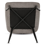 Židle jídelní, hnědá vodoodpudivá látka, černý matný lak, kovové nohy