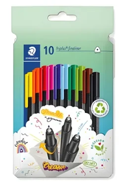 Staedtler Triplus 334 / Sada linerů / 10 ks / hrot 0,3 mm / mix barev / recyklovaný plast (334 C10)