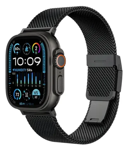 AmazingThing Titan Premium černá / Řemínek / Apple Watch 38/40/41/42/44/45/46/49 mm / Kov (4896238002024)