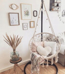 Závěsná houpačka Čapí hnízdo v šedé barvě 80 cm