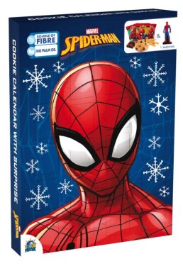 Adventní kalendář Spiderman se sušenkami 132g (Cookie calendar with surprise)