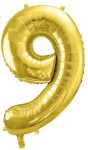 Balónek fóliový narozeniny číslo 9 zlatý 72 cm Balónek fóliový narozeniny číslo 9 zlatý 72 cm