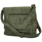 Trendy dámská koženková crossbody kabelka Anelise, tmavě zelená