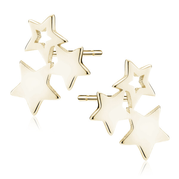 LUNICA Stříbrné náušnice ZLATÉ HVĚZDIČKY 0998