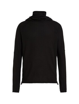 ICEBREAKER Mens Merino 400 RealFleece Grid Pulover Hood, Black (vzorek) velikost: M