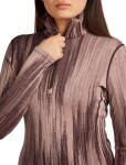 Dámské merino tričko s dlouhým rukávem ICEBREAKER Wmns 260 Vertex LS Half Zip Peak AOP, Java/Summt/Blush/J velikost: M