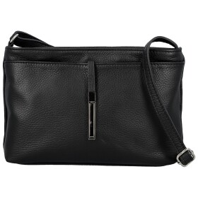 Módní dámská kožená crossbody kabelka Ofelie, černá