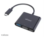 Akasa AK-CBCA01-15BK Redukce USB C na USB typ C USB a HDMI 15cm (AK-CBCA01-15BK)