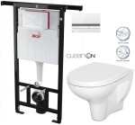 ALCADRAIN Jádromodul - předstěnový instalační systém s bílým/ chrom tlačítkem M1720-1 + WC CERSANIT ARTECO CLEANON + SEDÁTKO AM102/1120 M1720-1 AT1