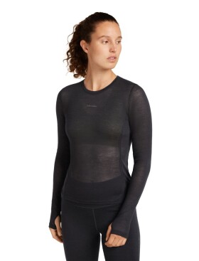 ICEBREAKER W 75 Cool-Lite Featherlight LS Crewe, Black velikost: XL
