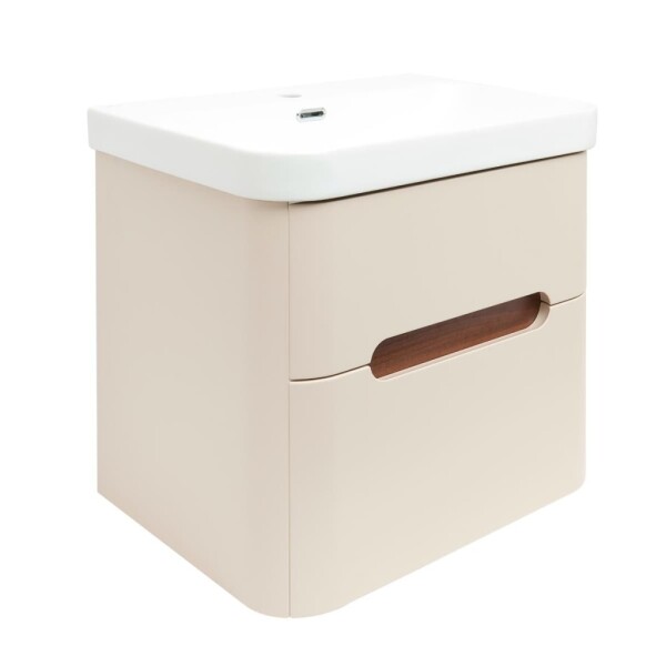 Koupelnová skříňka s umyvadlem SAT Fusion 57,5x53x45 cm pískově béžová mat SATFUSION260BEMW SATFUSION260BEMW