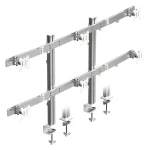 ICY BOX Diamond Stand 666 stříbrná / Držák monitoru / pro 6 monitorů / VESA 75x75, 100x100 mm / nosnost 48 kg (61219)