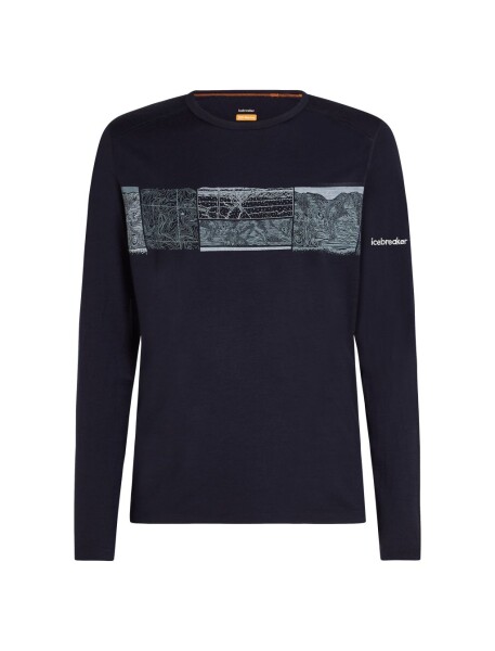 ICEBREAKER Mens 200 Oasis LS Crewe Elevation Lin, Midnight Navy velikost: M