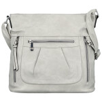 Stylová dámská koženková crossbody kabelka Minja, světle šedá