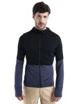 ICEBREAKER Mens Merino 200 Realfleece™ Descender LS Zip Hoodie, Black/Graphite/Cb velikost: M