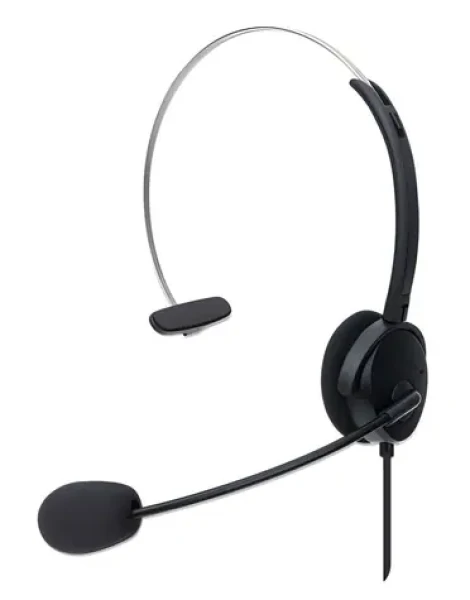 Manhattan Mono USB headset On-Ear černá / Headset / Mono / USB-A / 69 g (180498)
