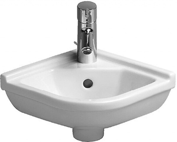 DURAVIT - Starck 3 Umývátko rohové 43x38 cm, s 1 otvorem pro baterii, s WonderGliss, bílá 07524400001