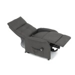 Křeslo polohovací, eletrické, šedá látka.