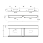 SAPHO - GODIVA dvojumyvadlo, litý mramor, 119x44cm, bez otvoru, bílá GU119-0
