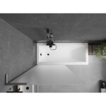 MEXEN/S - Next L vanová zástěna FIX 90 x 150, vzor, gun gray kartáčovaný 895-090-000-03-30-66
