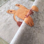 DumDekorace Koberec do dětského pokoje - šedý s lvem Šířka: 160 cm | Délka: 220 cm