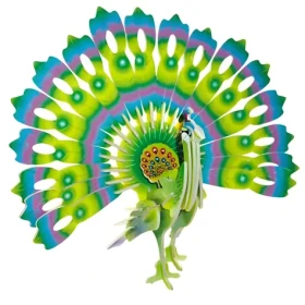 WOODCRAFT Dřevěné 3D puzzle Páv barevný