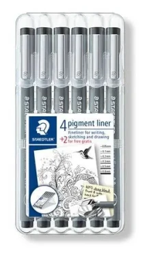 STAEDTLER Pigment Liner 308 / Liner / 0,8 mm / černý / 6 ks (308 SB6P)