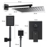 Erga Dual, podomítková sprchová souprava s dešťovou hlavicí 30x30 cm, i-BOX instalační systém, černá matná, ERG-YKA-BP.DUAL30-BLK