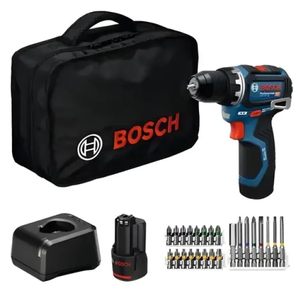 Bosch GSR 12V-32 Professional modrá/černá / Aku vrtací šroubovák / 12V / 32 Nm / 2x aku 2,0 Ah (06019N7006)