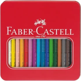 FABER-CASTELL Jumbo Grip Pastelky - plechová krabička 16 ks (110916)