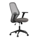 Židle kancelářská, látka šedá, houpací mechanismus, kolečka pro tvrdé povrchy
