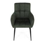 Židle jídelní, zelená látka, černý kov
