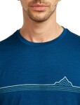 Pánské merino triko s krátkým rukávem ICEBREAKER Mens 150 Tech Lite SS Tee Range Stripes, Atlantis velikost: M