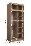 Šatní skříň Abi Ro2 s nástavcem Barva korpusu: Bílá, Rozměry: 250 cm, Dveře: Dub sonoma