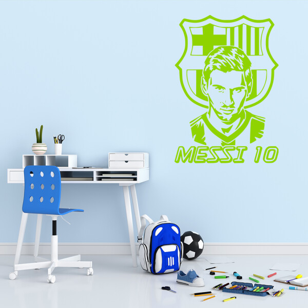 Samolepka Lionel Messi 10 Barva: zelená, Velikost: 80 x 57 cm