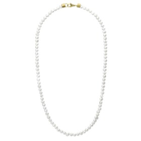 Pánský perlový náhrdelník Giorgio Gold - 6 mm perla, Zlatá 60 cm Bílá