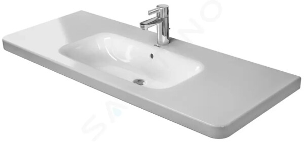 DURAVIT - DuraStyle Umyvadlo 1200x480 mm, s 1 otvorem pro baterii, s WonderGliss, bílá 23201200001