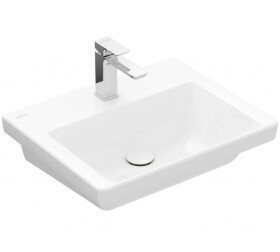 VILLEROY & BOCH - Subway 3.0 Umyvadlo 55x44 cm, bez přepadu, otvor pro baterii, CeramicPlus, Stone White 4A7056RW