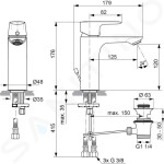 IDEAL STANDARD - Connect Air Umyvadlová baterie Grande s výpustí, chrom A7054AA