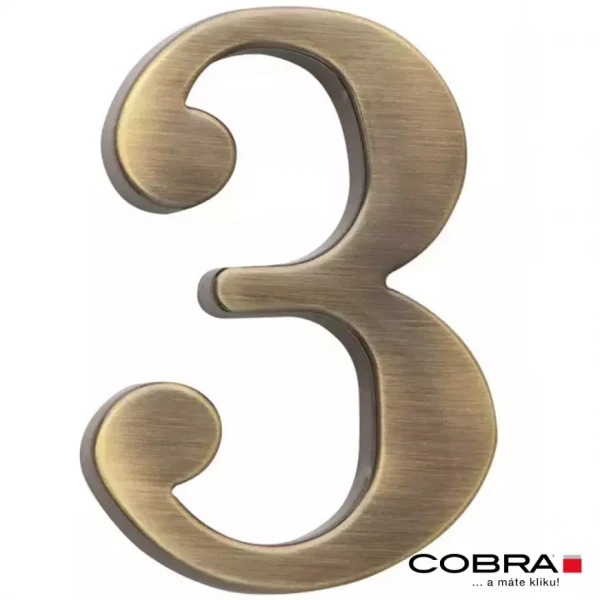 Cislo 3D bronz cesany 3 - 10 cm