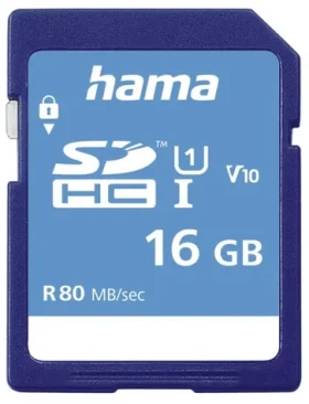 Hama SDHC 16 GB / Class 10 / UHS-I / 80 MBs / V10 (181094)