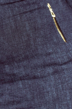 Dámské bavlněné šaty JEANS v designu džín se zipy tmavě modré - Tmavě modrá / S - Numoco tmavě modrá s