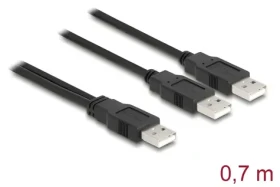 DeLock USB 2.0 Typ-A 2x Typ-A / Kabel / 0,7 m / USB 2.0 (80000)