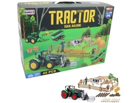 MaDe 16353 Traktor s farmou a příslušenstvím, 45 kusů