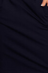 Tmavě modré dámské teplákové šaty výstřihem na zádech model 6831757