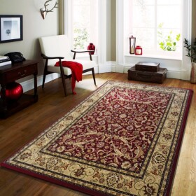 DumDekorace DumDekorace Kvalitní koberec červené barvě ve vintage stylu