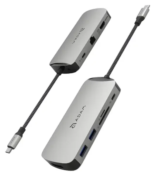 Adam Elements CASA X DP šedá / USB-C Hub / 10 v 1 / DisplayPort / 8K (AAPADHUBXDPGY)
