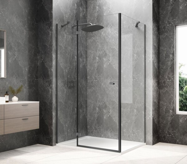 POLYSAN - GLOBE GUN METAL obdélníkový sprchový kout 1100x1000, čiré sklo, levé GB1011-3415LGM