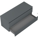 MEXEN/S - Rivel koupelnová skříňka pod umyvadlo 120 cm s deskou, 2 zásuvky, reliéf , grafit mat 91A20-12047-2-BFFC66