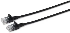 MicroConnect CAT6a U/UTP SLIM 0.25m černá / LSZH (V-UTP6A0025S-SLIM)